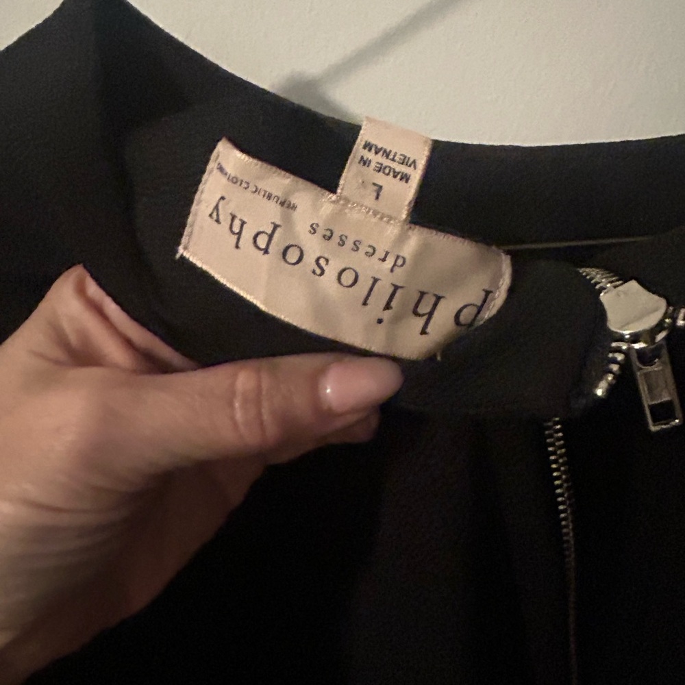 Philosophy Elegant Black Zipper Dress